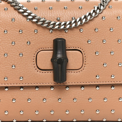 Gucci Calfskin Studded Medium Miss Bamboo Shoulder Bag Camelia 8 of 10