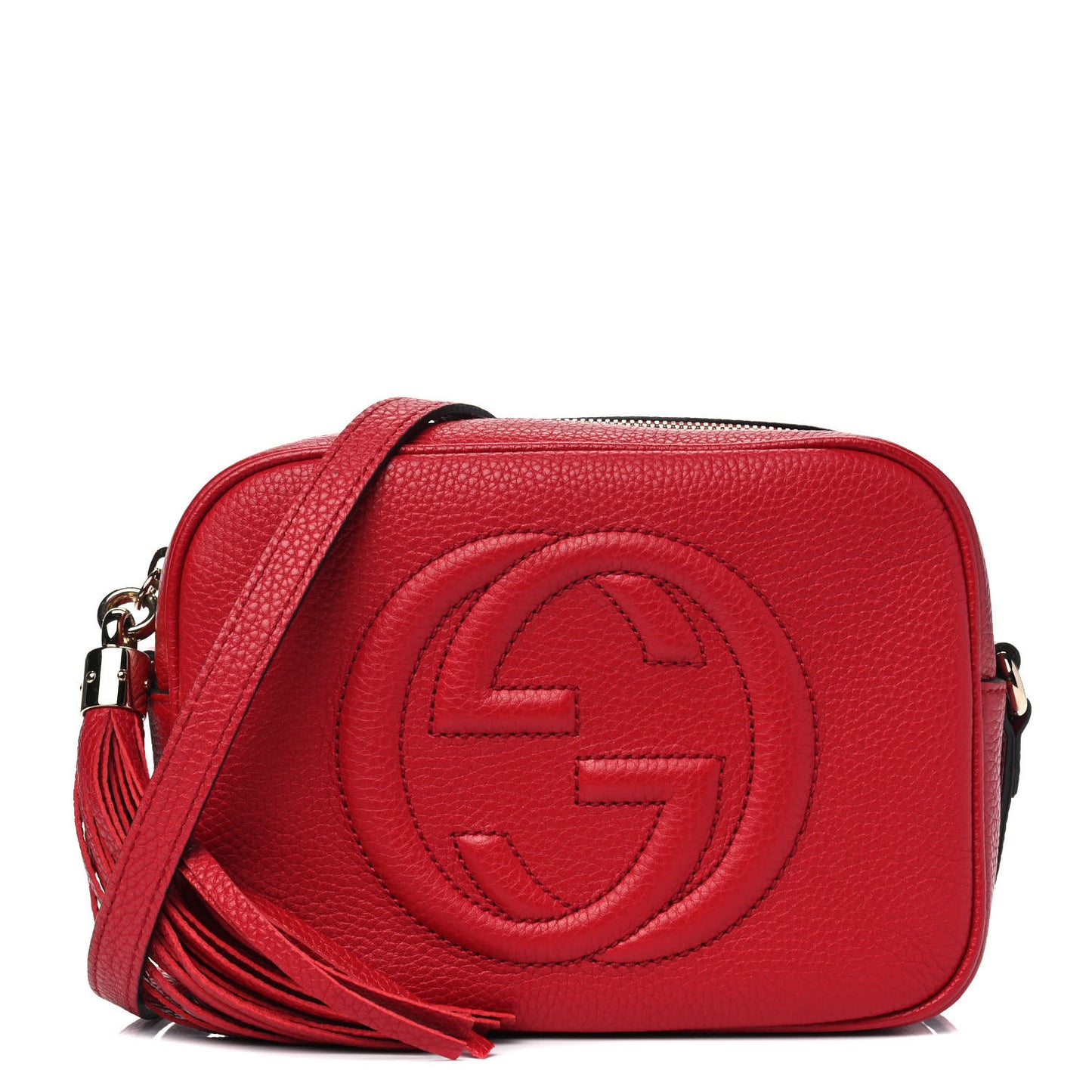 Pebbled Calfskin Small Soho Disco Bag Tabasco Red
