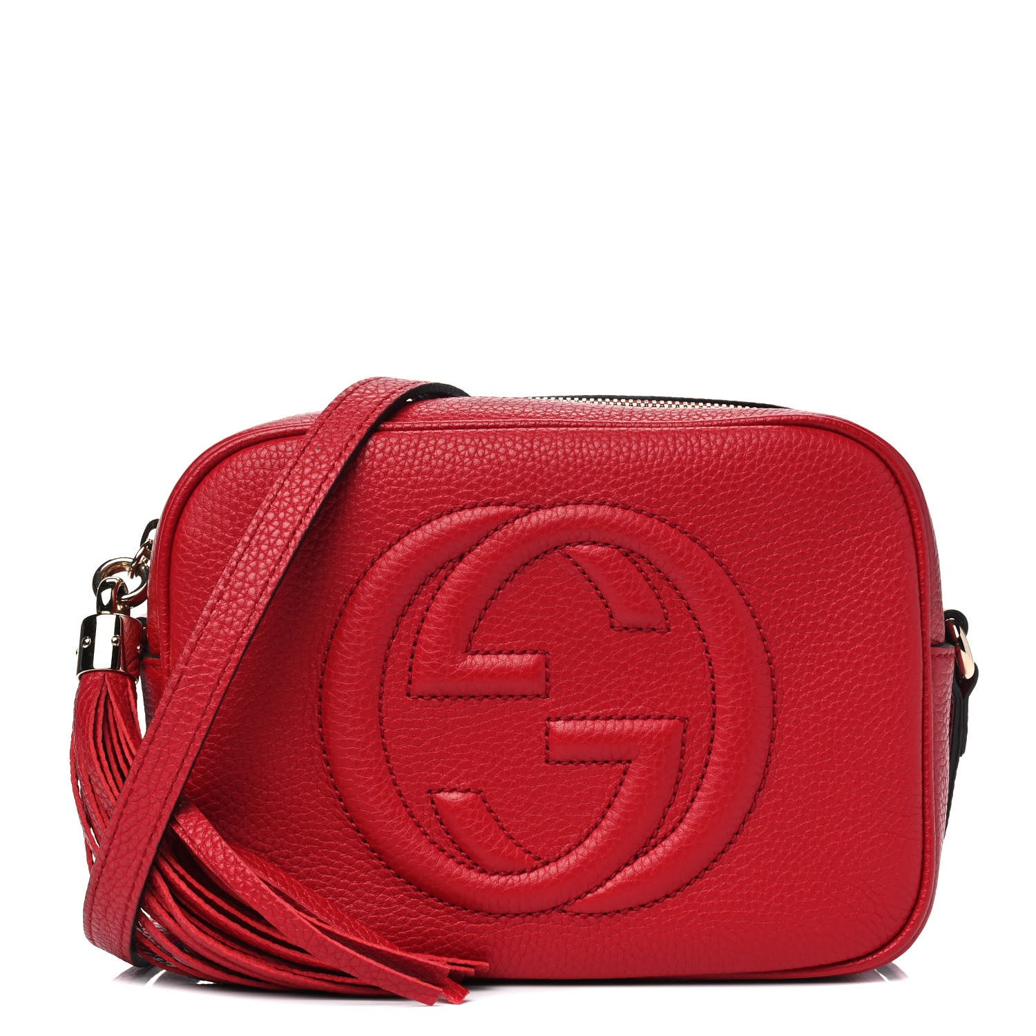 Gucci Pebbled Calfskin Small Soho Disco Bag Tabasco Red 1 of 4