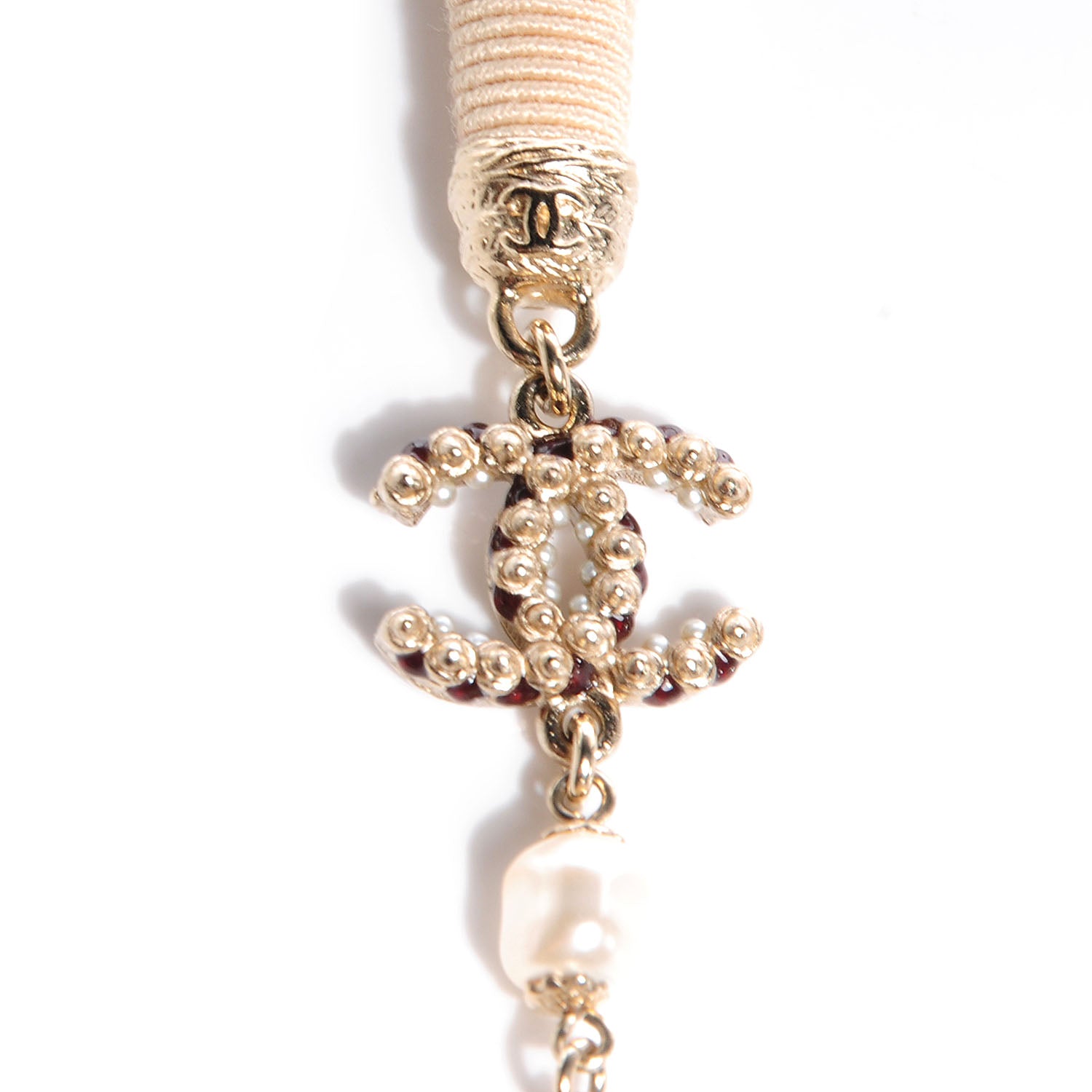 Chanel Pearl Gripoix Tassel Belt Gold 5 of 7