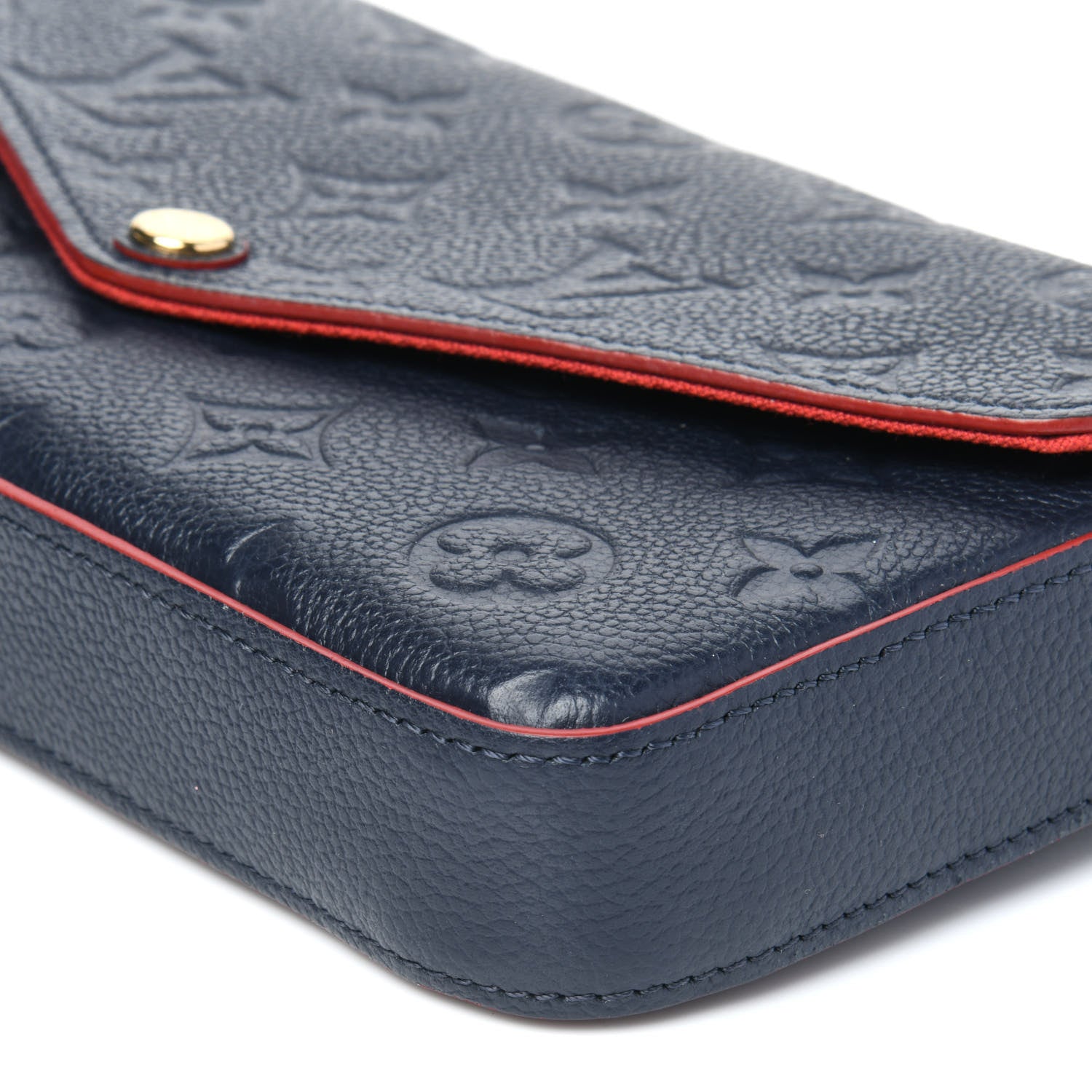 Louis Vuitton Empreinte Pochette Felicie Chain Wallet Marine Rouge 9 of 14