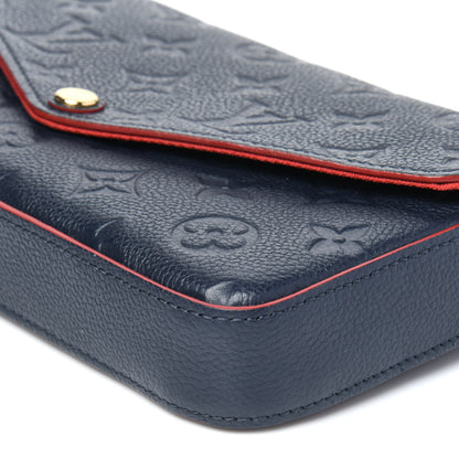 Louis Vuitton Empreinte Pochette Felicie Chain Wallet Marine Rouge 9 of 14