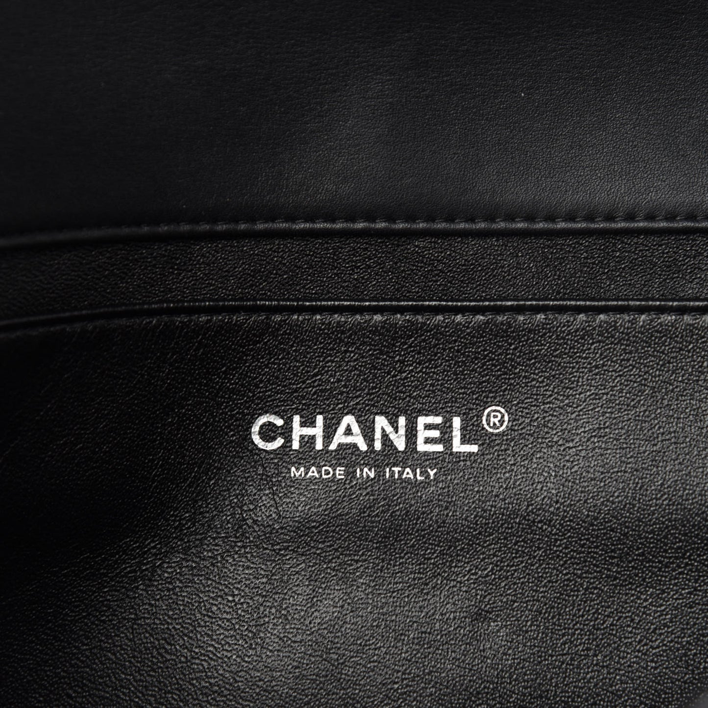 Patent Quilted Clutch with Chain Flap Black