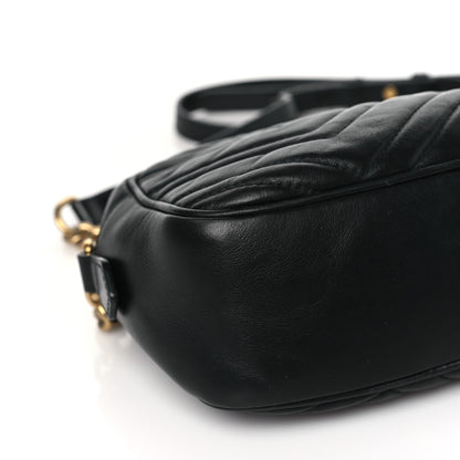 Gucci Calfskin Matelasse Small GG Marmont Chain Shoulder Bag Black 8 of 9