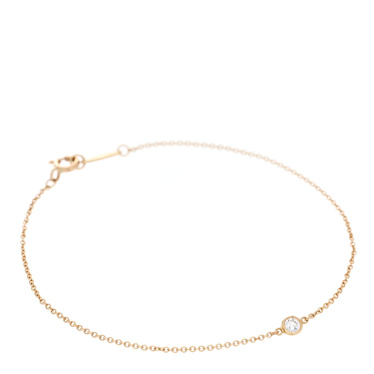 Tiffany 18K Yellow Gold Diamond .08ct Elsa Peretti Diamonds By The Yard Bracelet 1 of 5