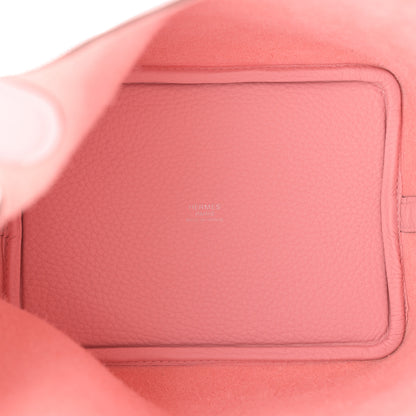 Hermes Taurillon Clemence Picotin Lock 18 PM Rose Sakura 5 of 12