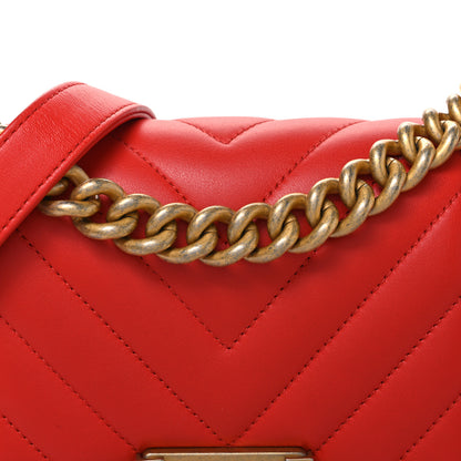 Chanel Calfskin Chevron Quilted Small Boy Flap Red 8 of 10