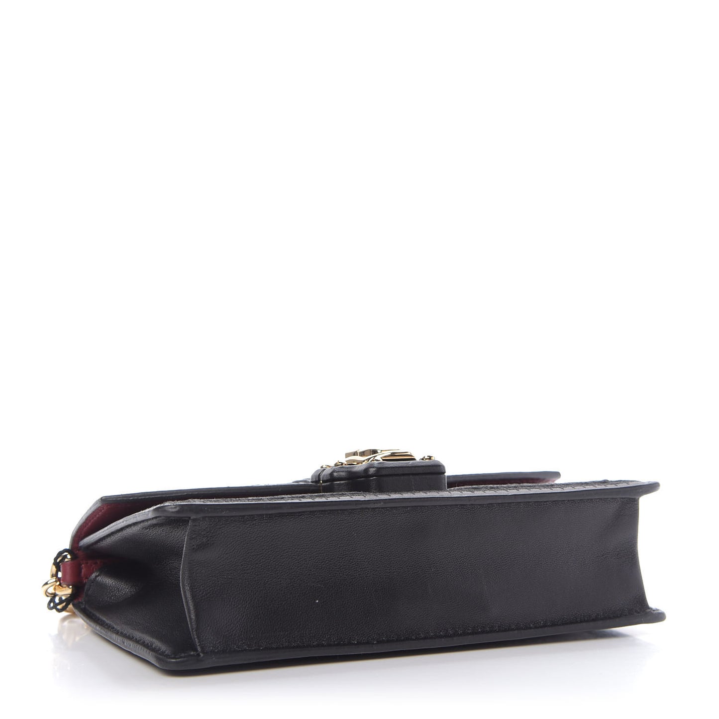 Calfskin Lace Embroidered Lucia Mini Clutch Shoulder Bag Black