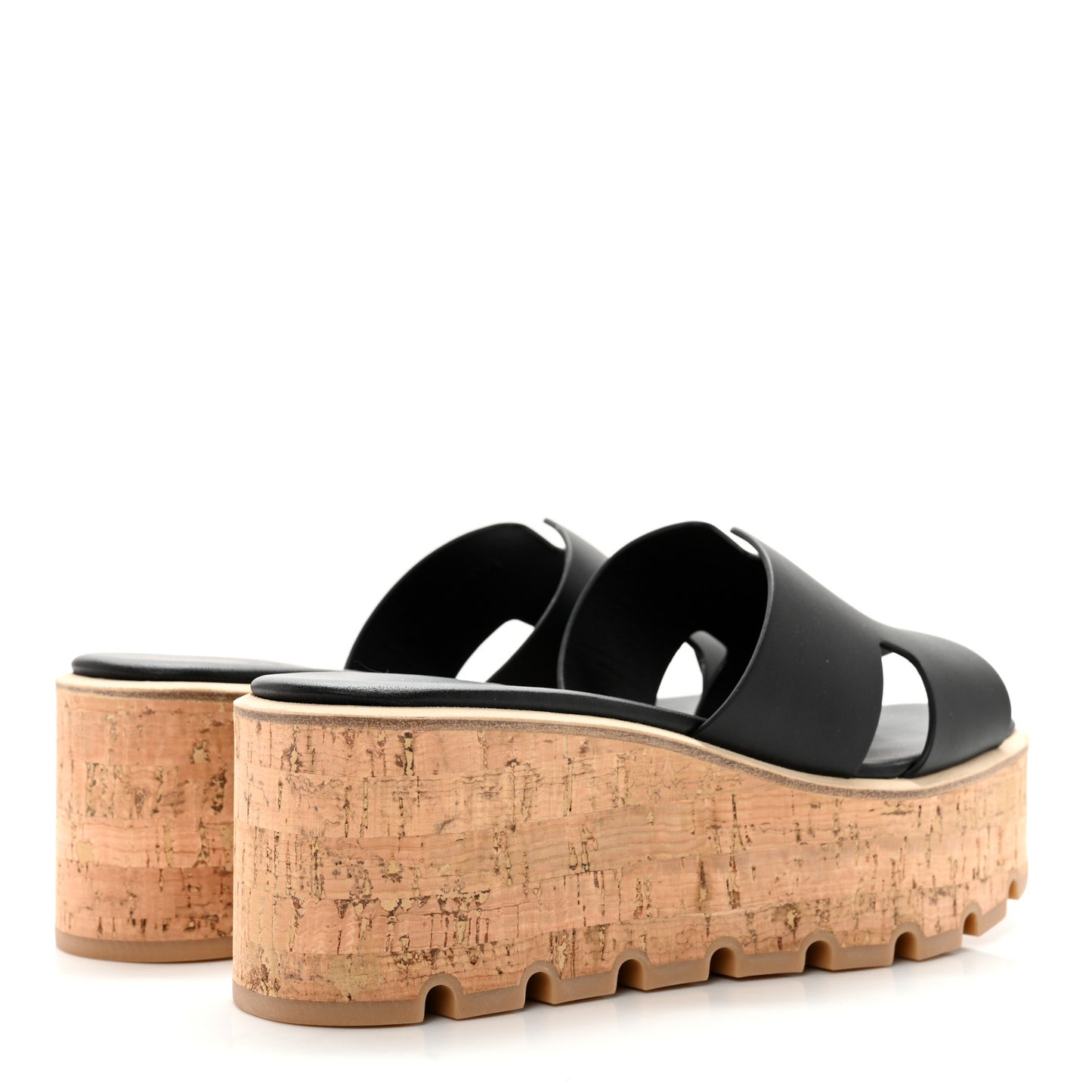 Calfskin Cork Eze 30 Sandals 37 Black