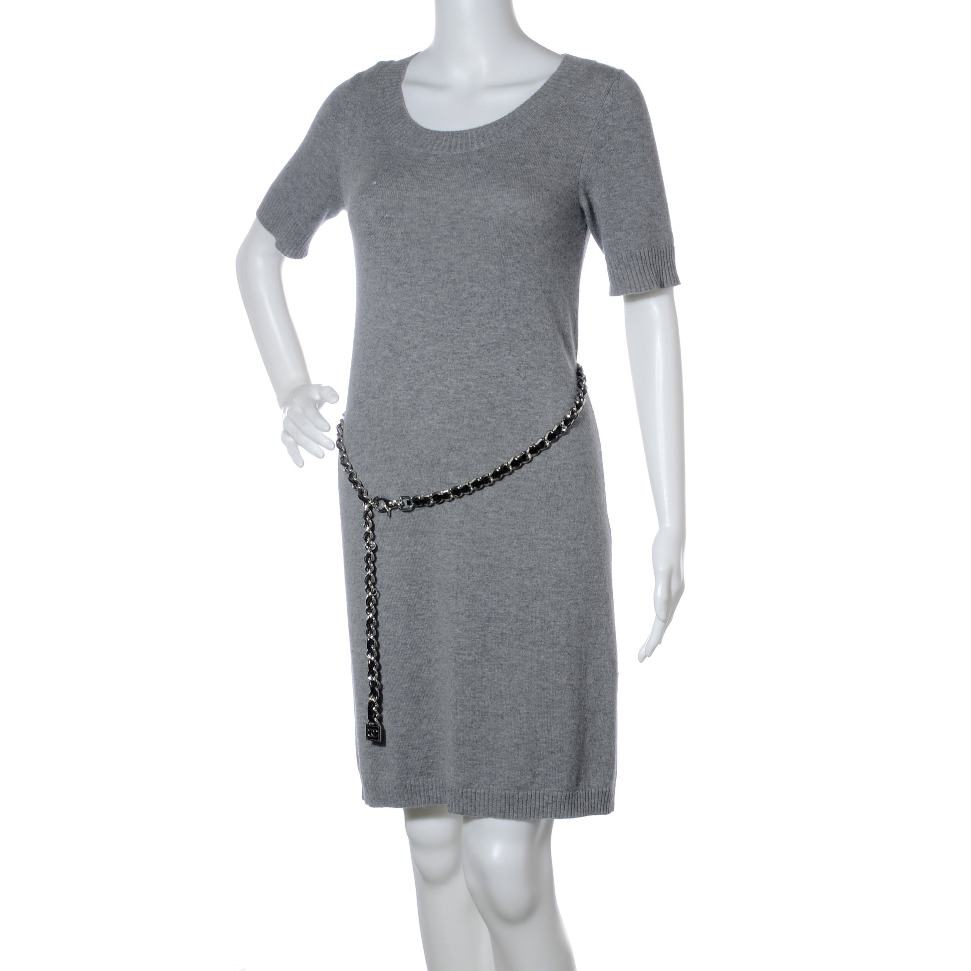 Chanel Leather Silver Chain Link Belt Black 2 of 5