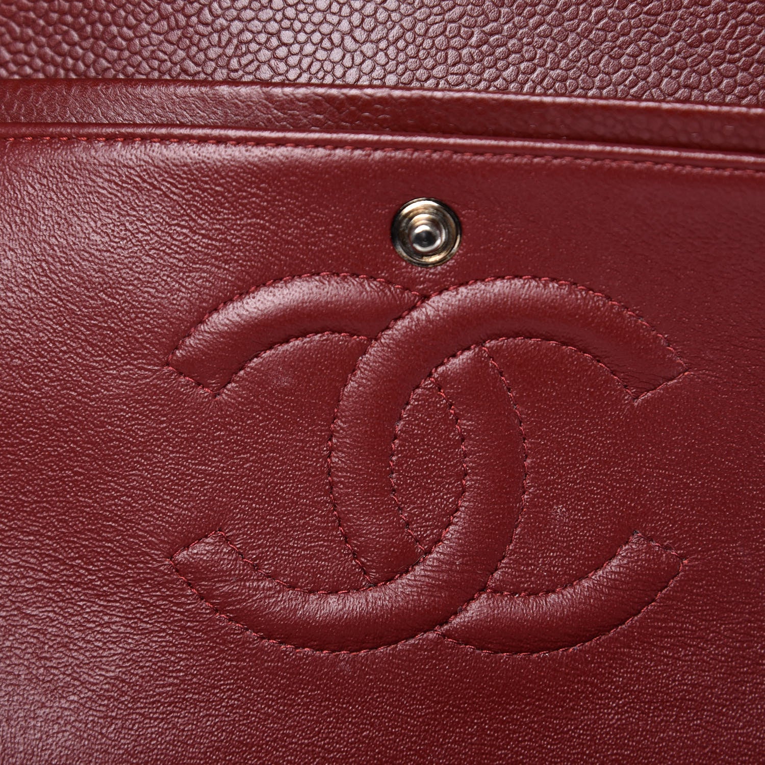 Chanel Caviar Quilted Medium Double Flap Dark Red 11 of 13