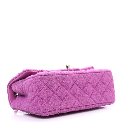 Chanel Tweed Quilted Mini Rectangular Flap Purple 4 of 10