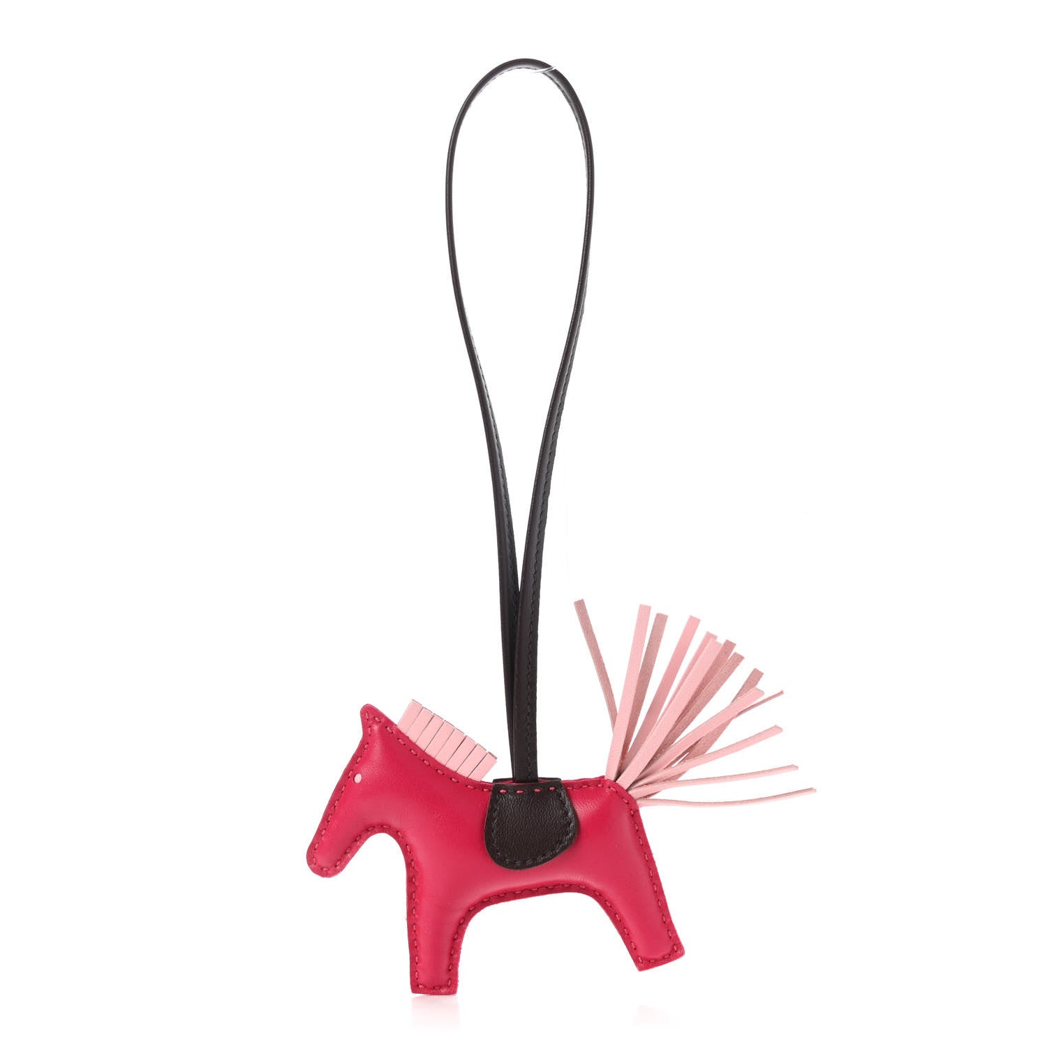 Hermes Milo Lambskin Grigri Rodeo Horse Bag Charm PM Rose Sakura Framboise Rouge Sellier 1 of 3