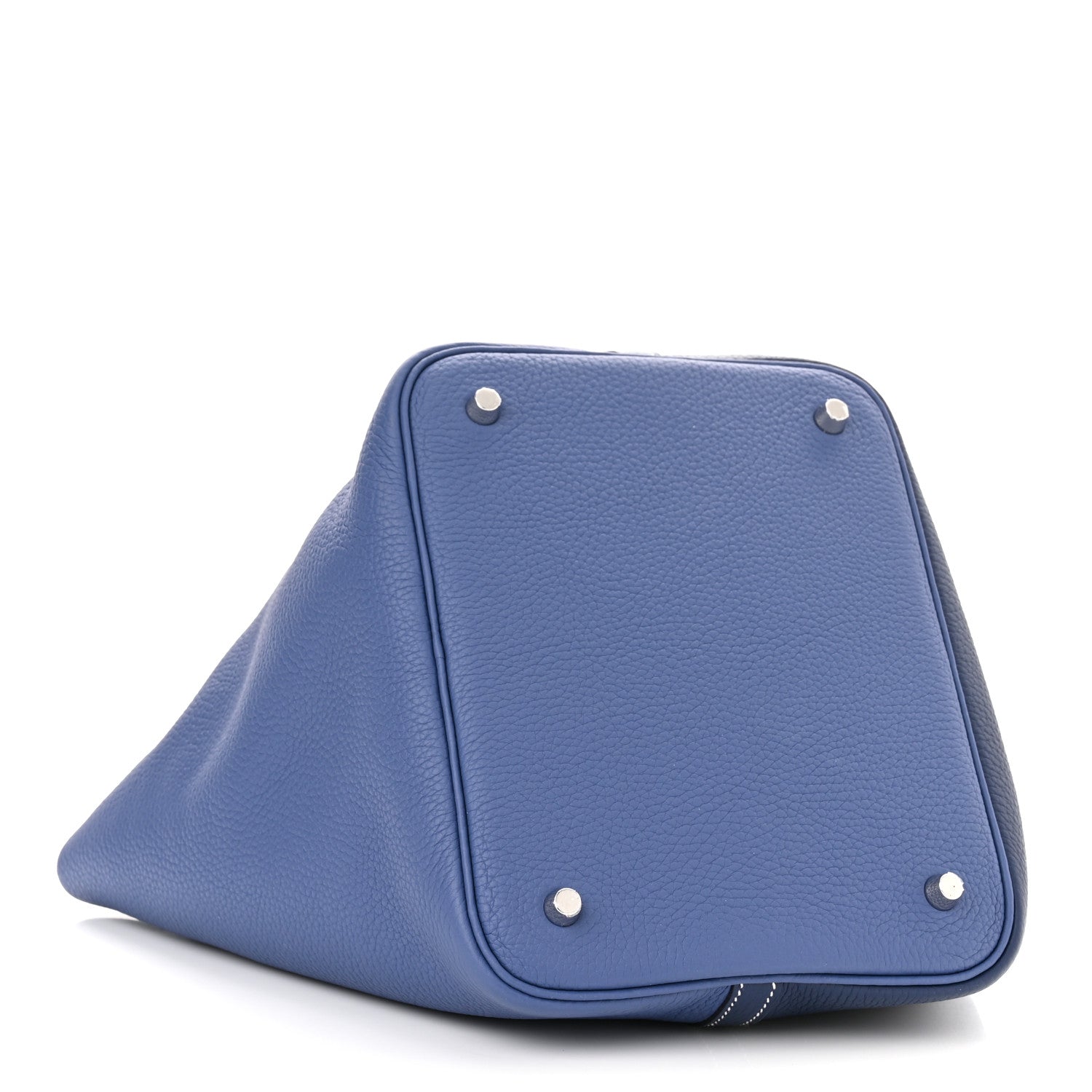 Hermes Taurillon Clemence Casaque Picotin Lock 22 MM Bleu Saphir Bleu Brighton 4 of 10
