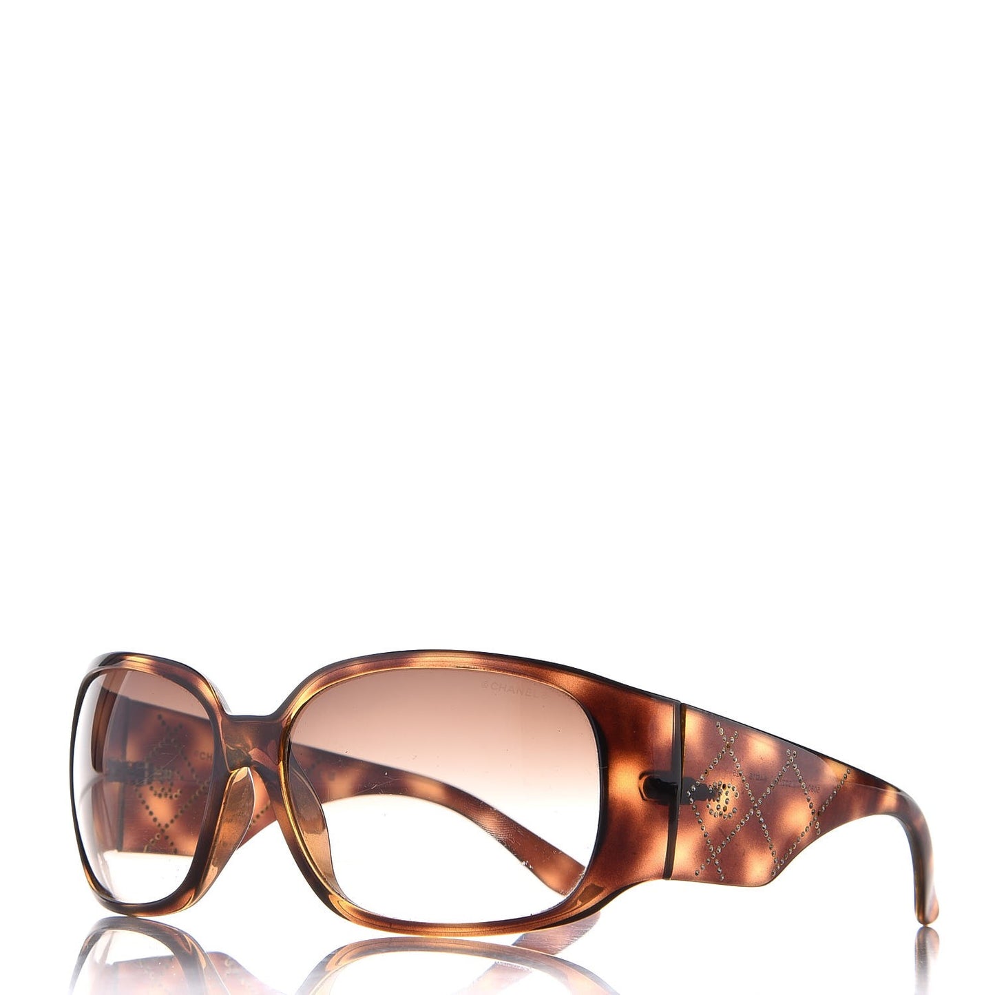 Crystal CC Logo Sunglasses 5080 B Tortoise