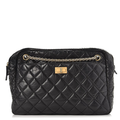 Chanel Aged Calfskin Quilted Large Reissue Camera Case Black 1 of 10
