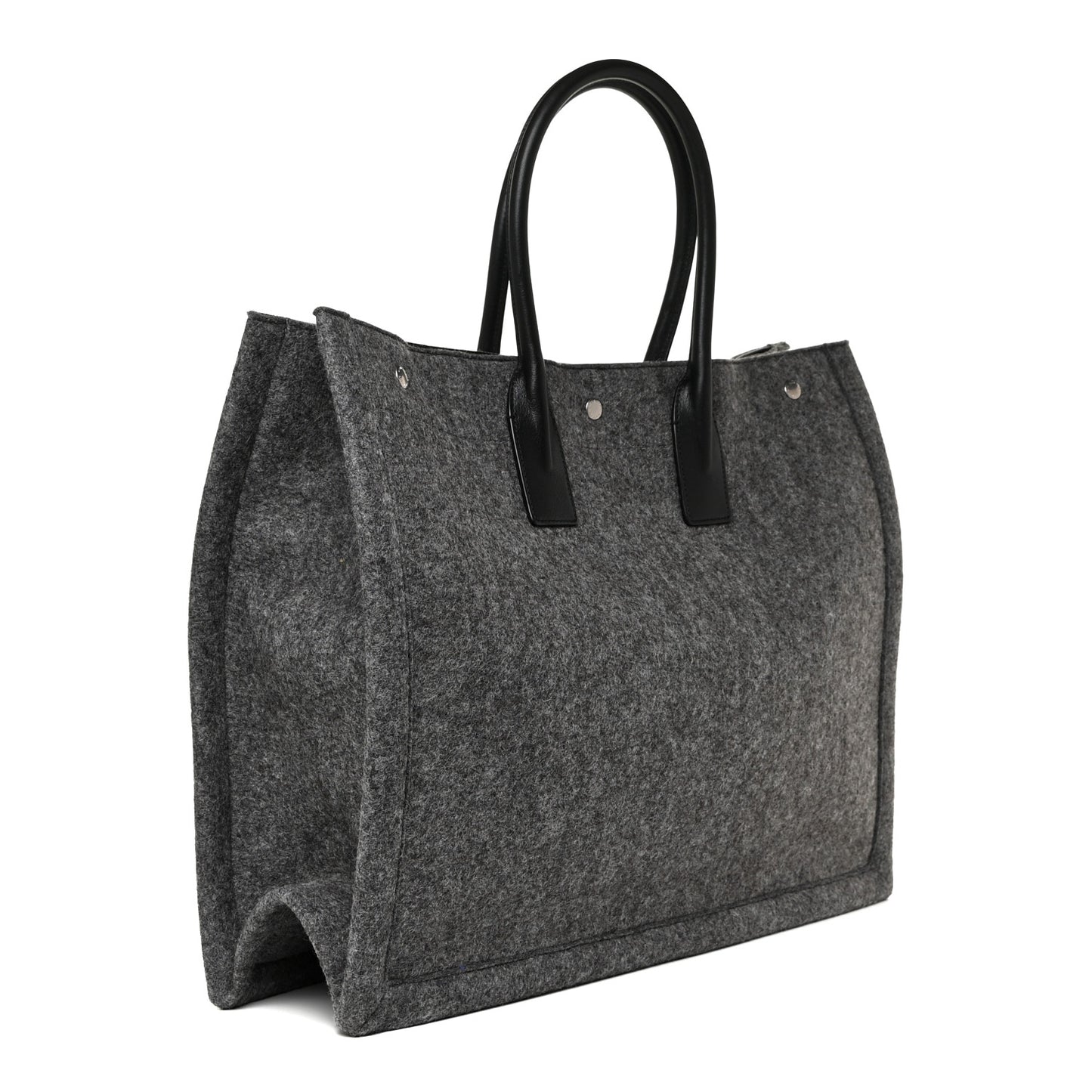 Wool Calfskin Rive Gauche Tote Grey