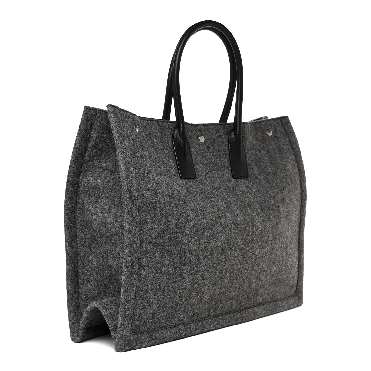 Saint Laurent Wool Calfskin Rive Gauche Tote Grey 3 of 9