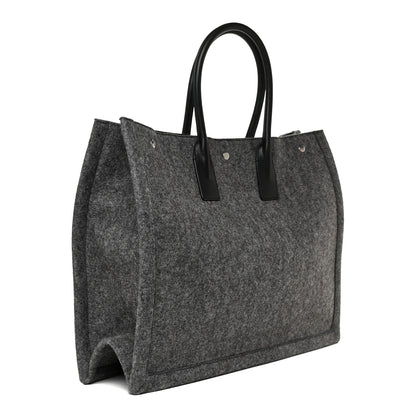 Saint Laurent Wool Calfskin Rive Gauche Tote Grey 3 of 9