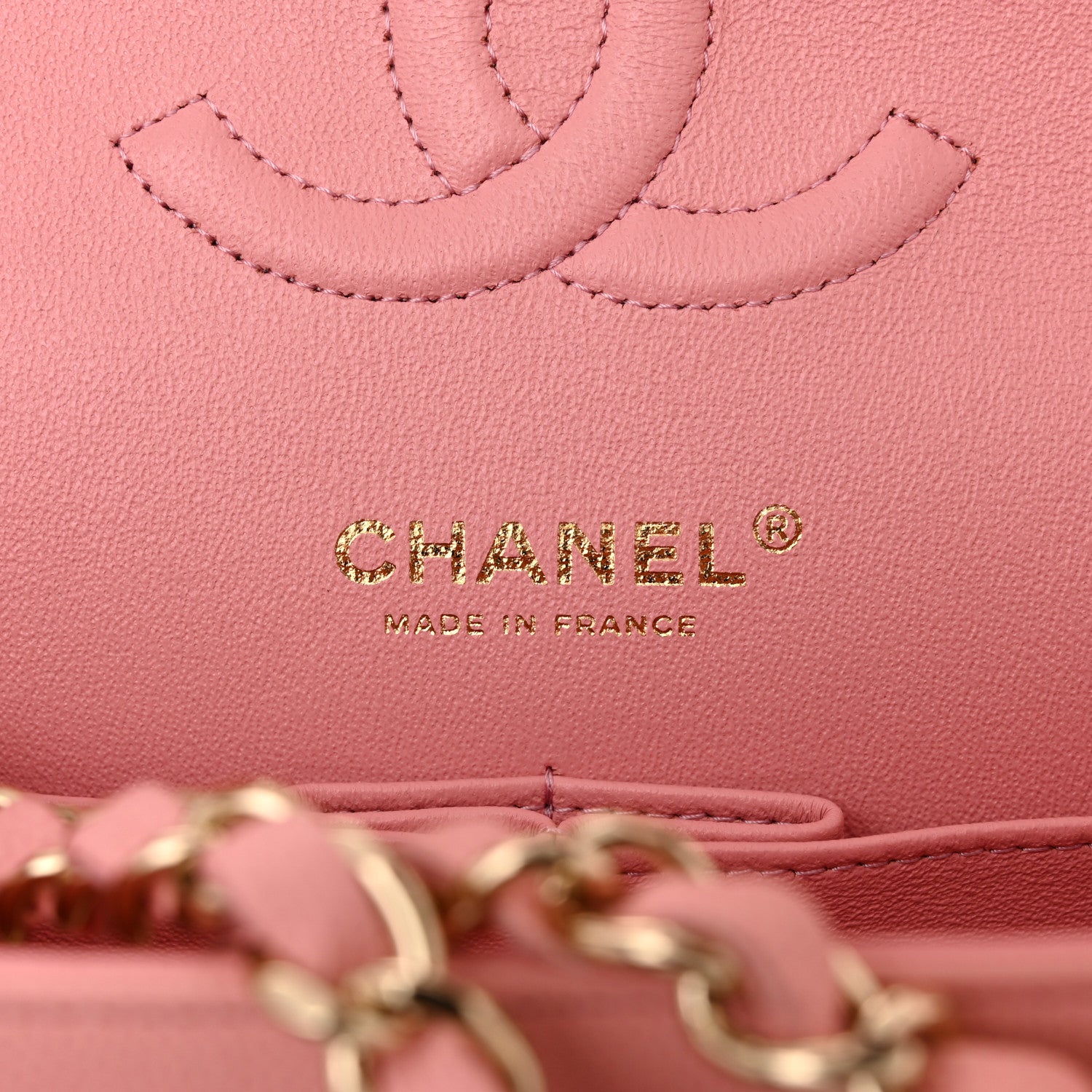 Chanel Caviar Flat Chevron Quilted Medium Double Flap Pink 6 of 12