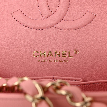 Chanel Caviar Flat Chevron Quilted Medium Double Flap Pink 6 of 12