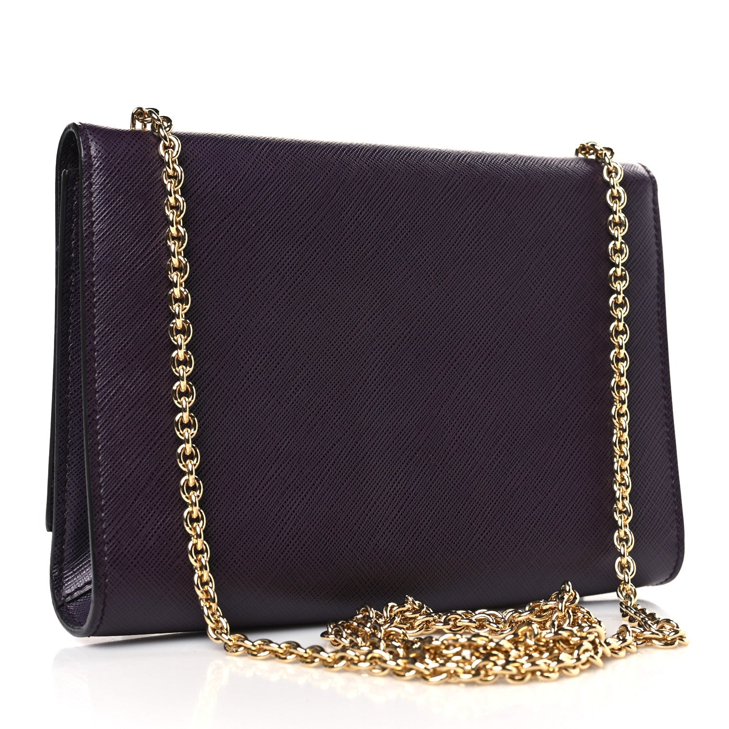 Salvatore Ferragamo Printed Calfskin Vara Bow Chain Flap Crossbody Purple 3 of 9
