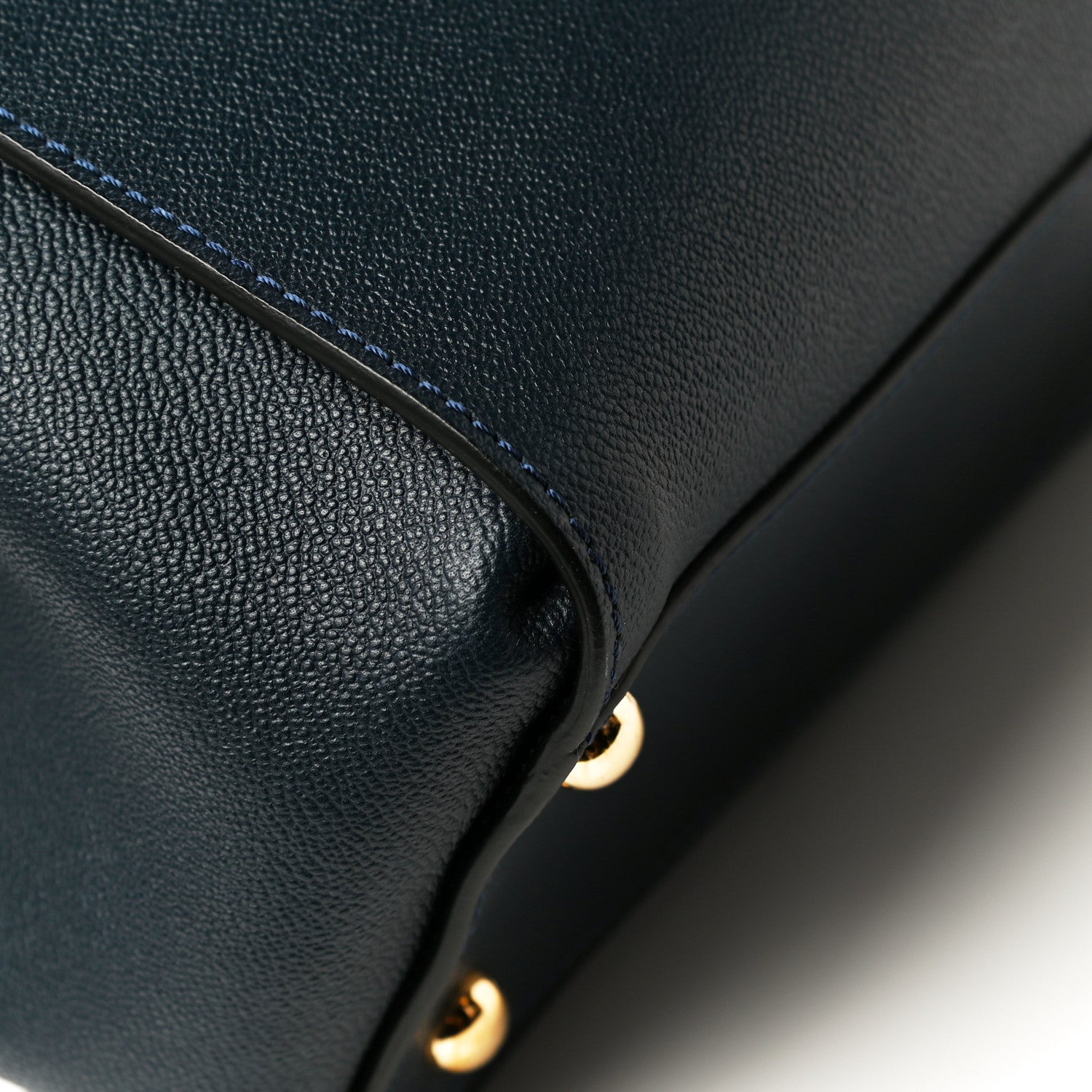 Burberry Soft Grain Calfskin Medium Buckle Tote Blue Carbon 6 of 14
