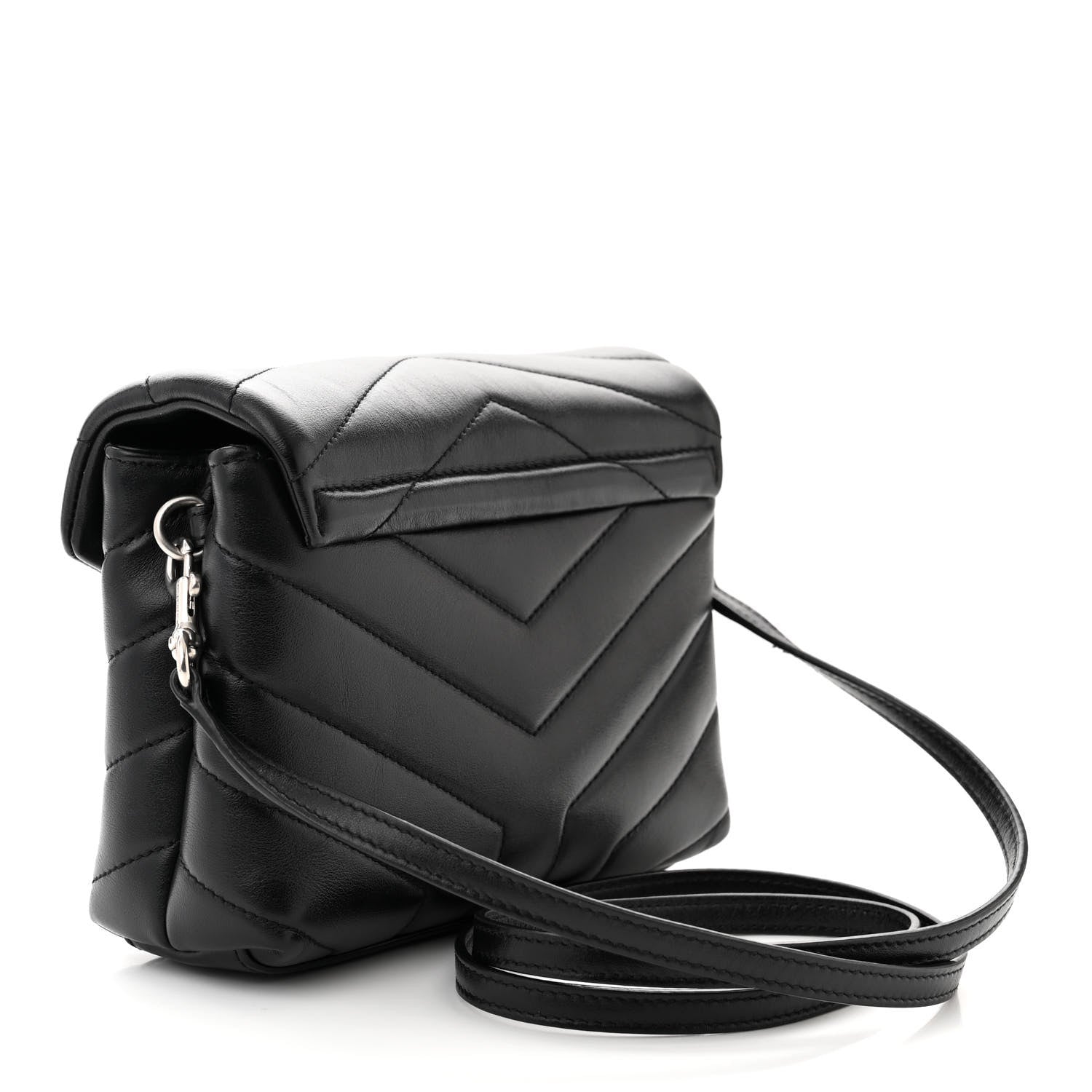 Saint Laurent Calfskin Y Quilted Monogram Toy Loulou Crossbody Bag Black 3 of 12