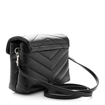 Saint Laurent Calfskin Y Quilted Monogram Toy Loulou Crossbody Bag Black 3 of 12