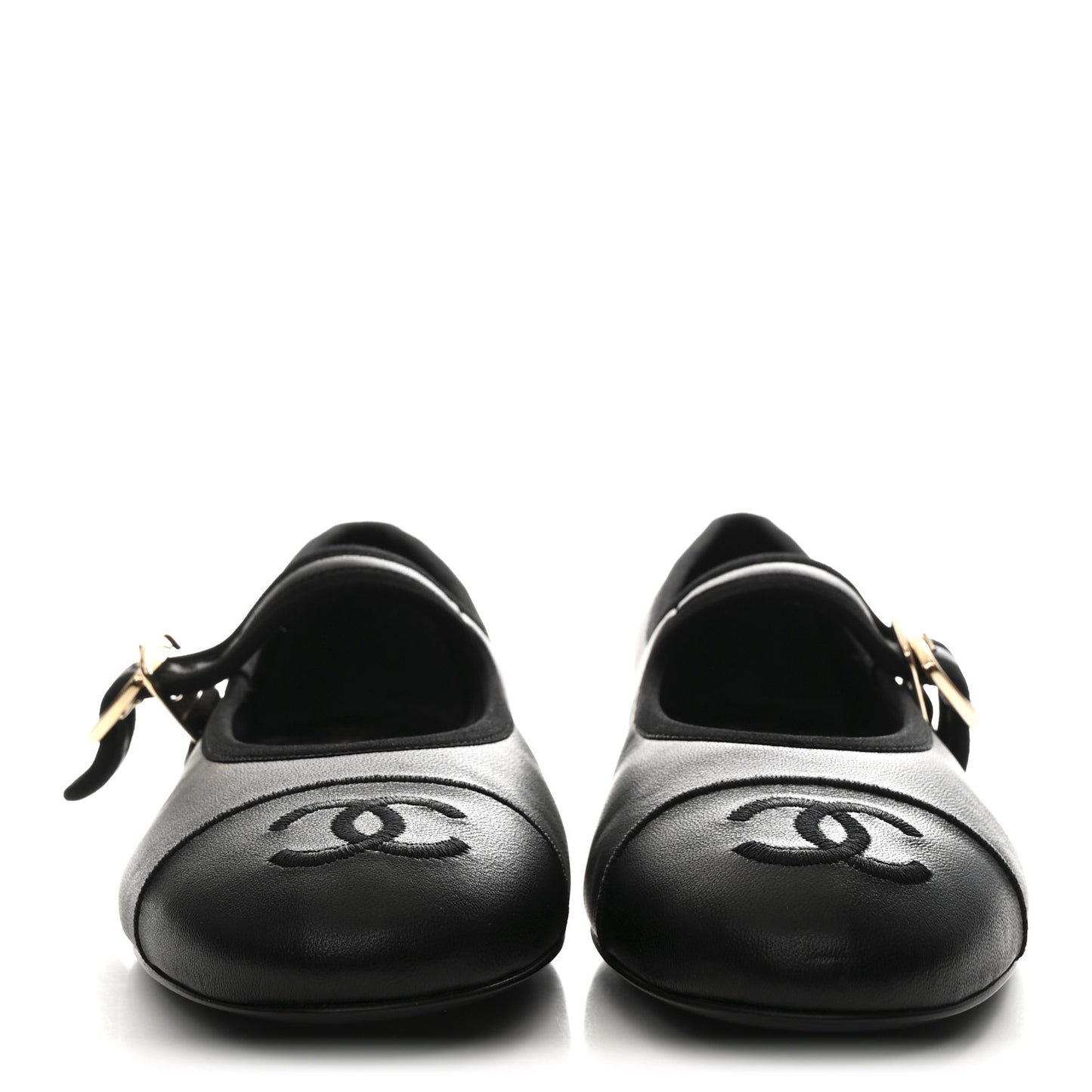 Lambskin Mary Jane Flats 37 Black