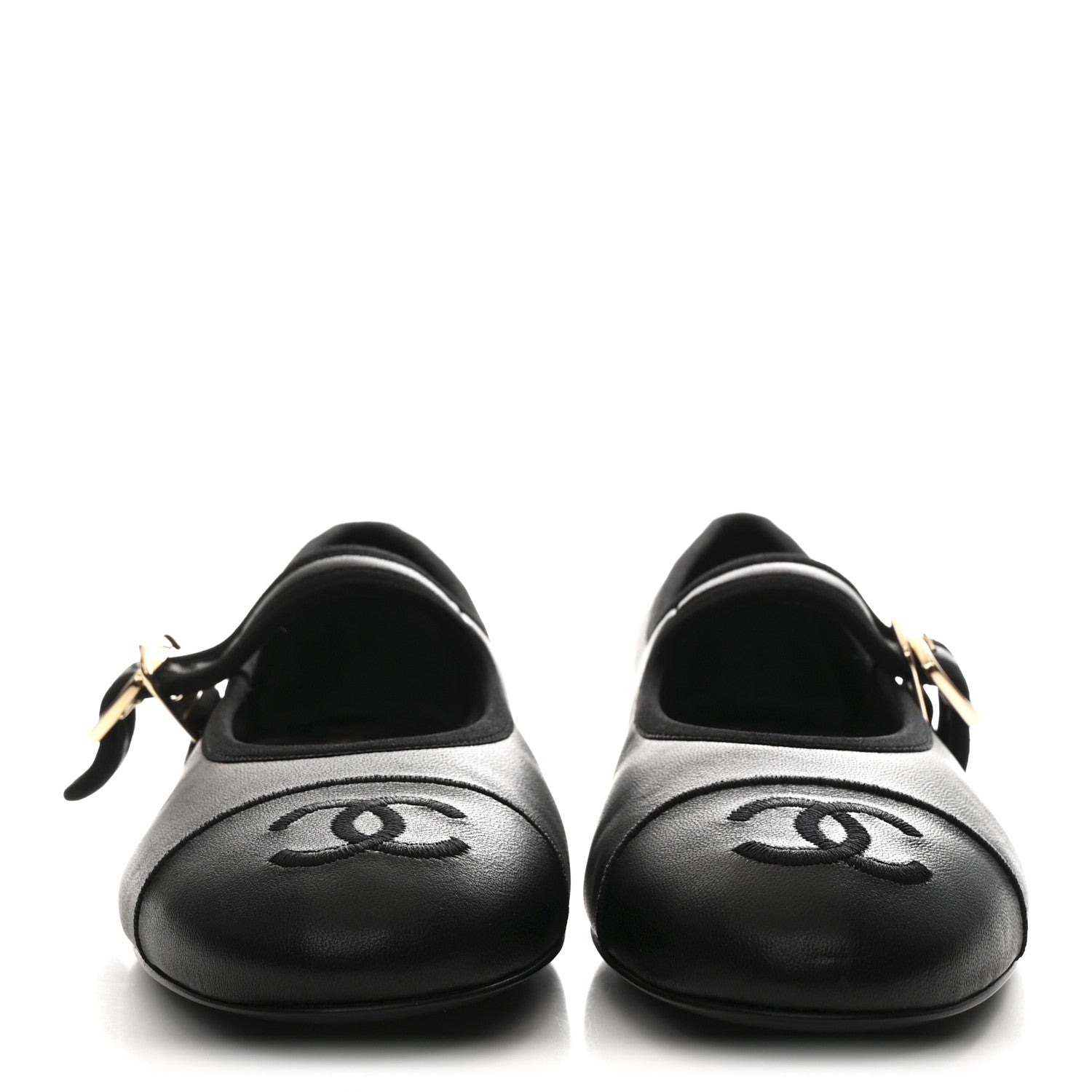 Chanel Lambskin Mary Jane Flats 37 Black 3 of 10