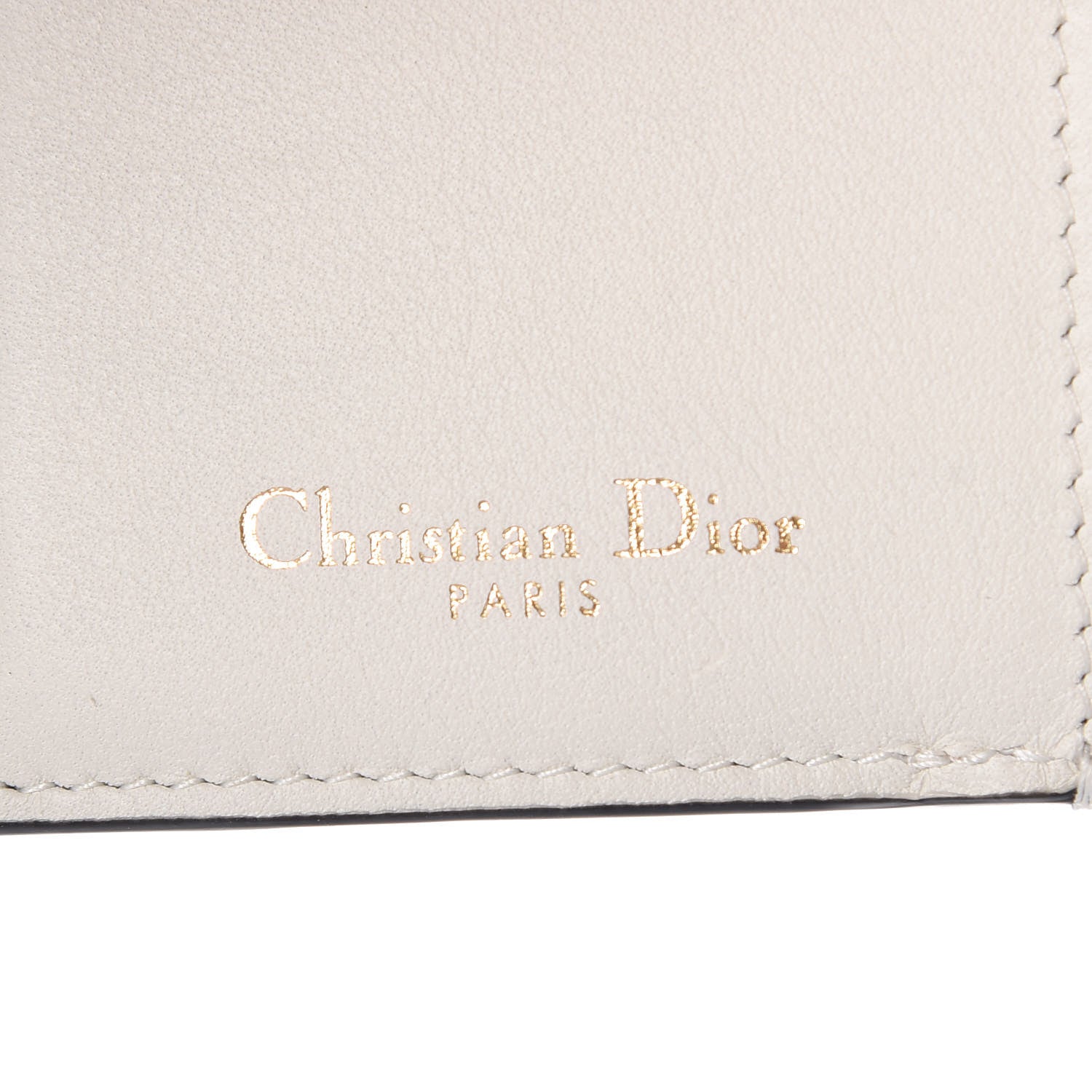 Christian Dior Calfskin Embossed Stars Medium Wallet White Multi 6 of 7