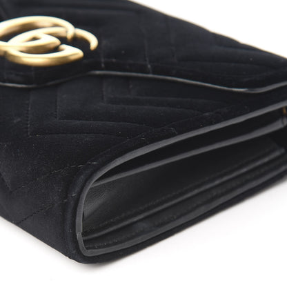Gucci Velvet Matelasse GG Marmont Chain Wallet Black 11 of 13