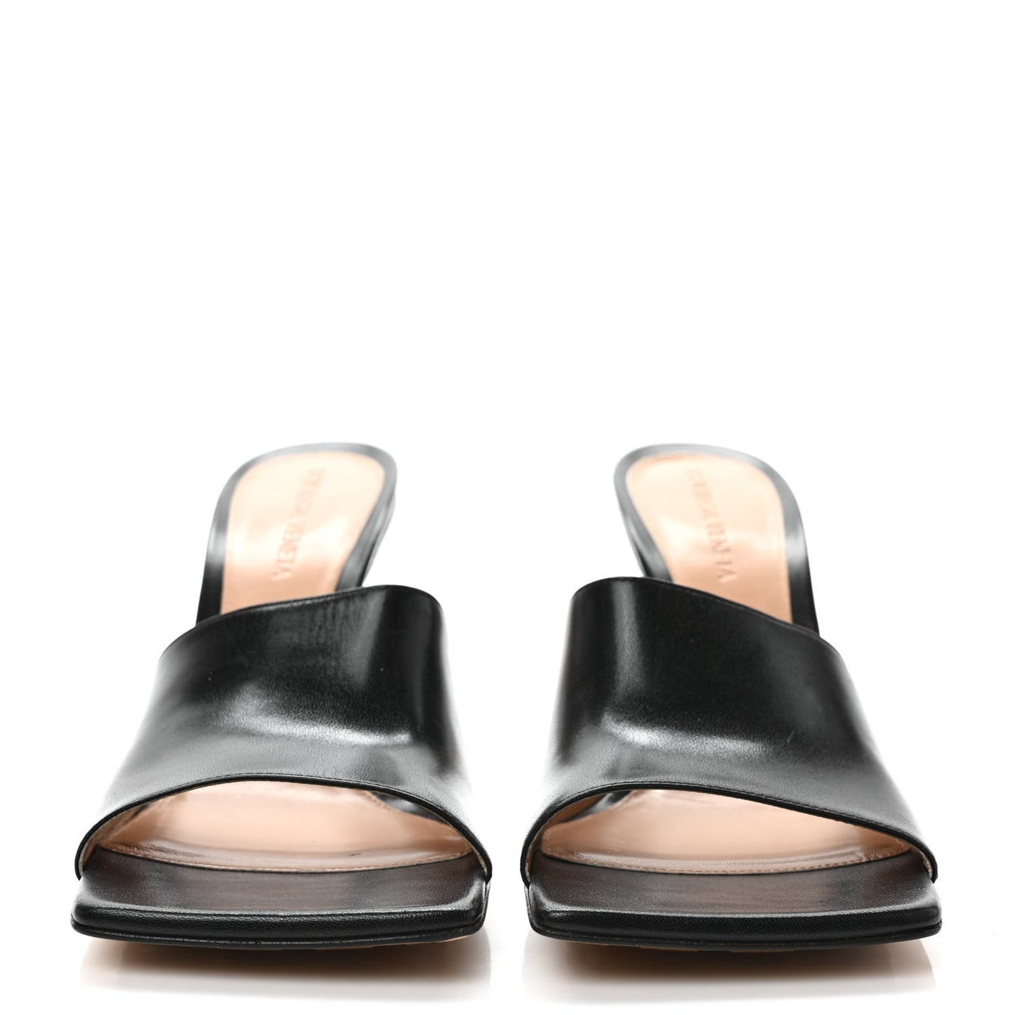 Lambskin Stretch Mule Sandals 38.5 Black