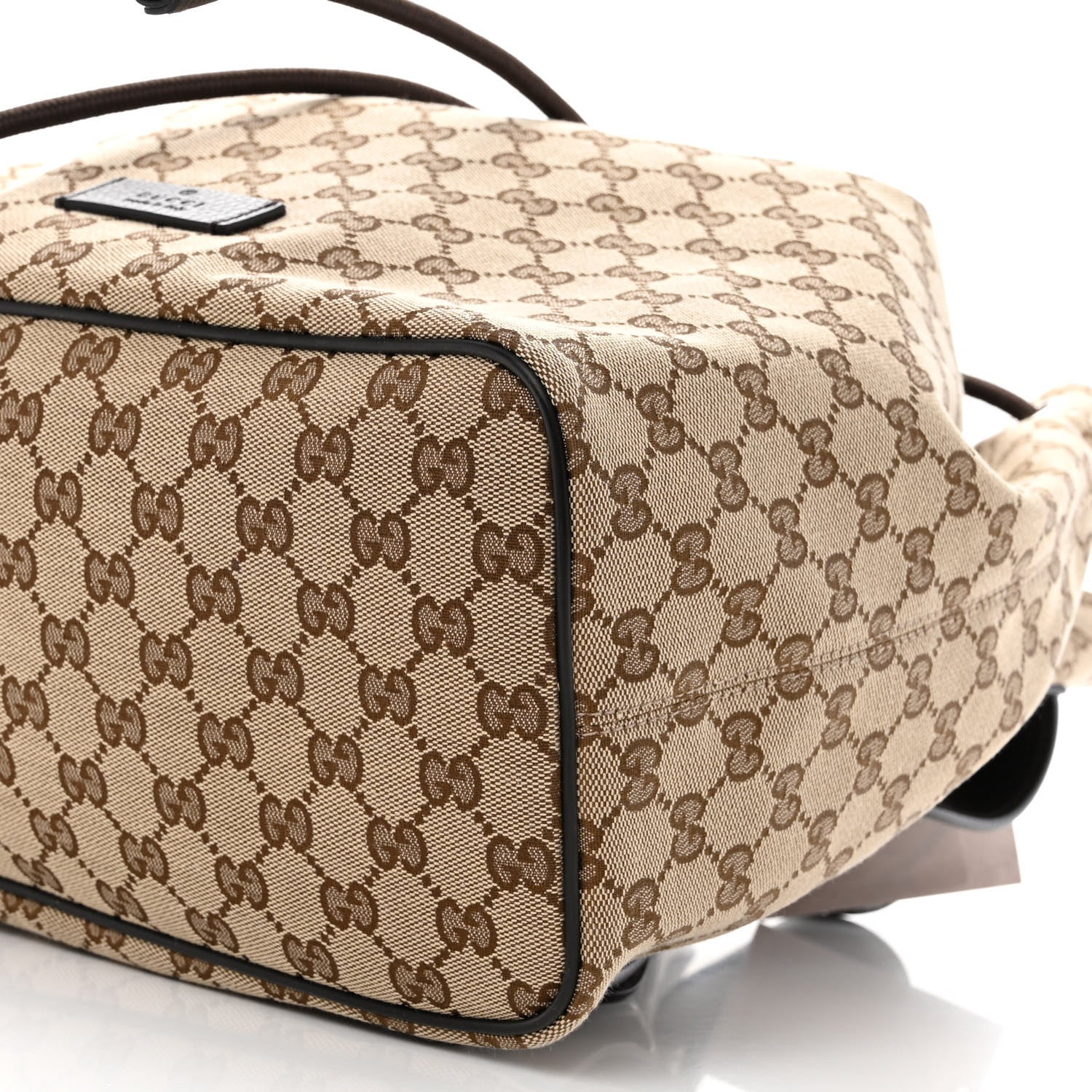 Gucci Monogram Dollar Calfskin O Drawstring Backpack Beige Ebony Testa di Moro Dark Chocolate 10 of 10