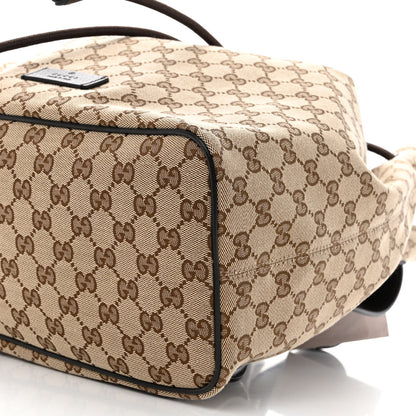 Gucci Monogram Dollar Calfskin O Drawstring Backpack Beige Ebony Testa di Moro Dark Chocolate 10 of 10