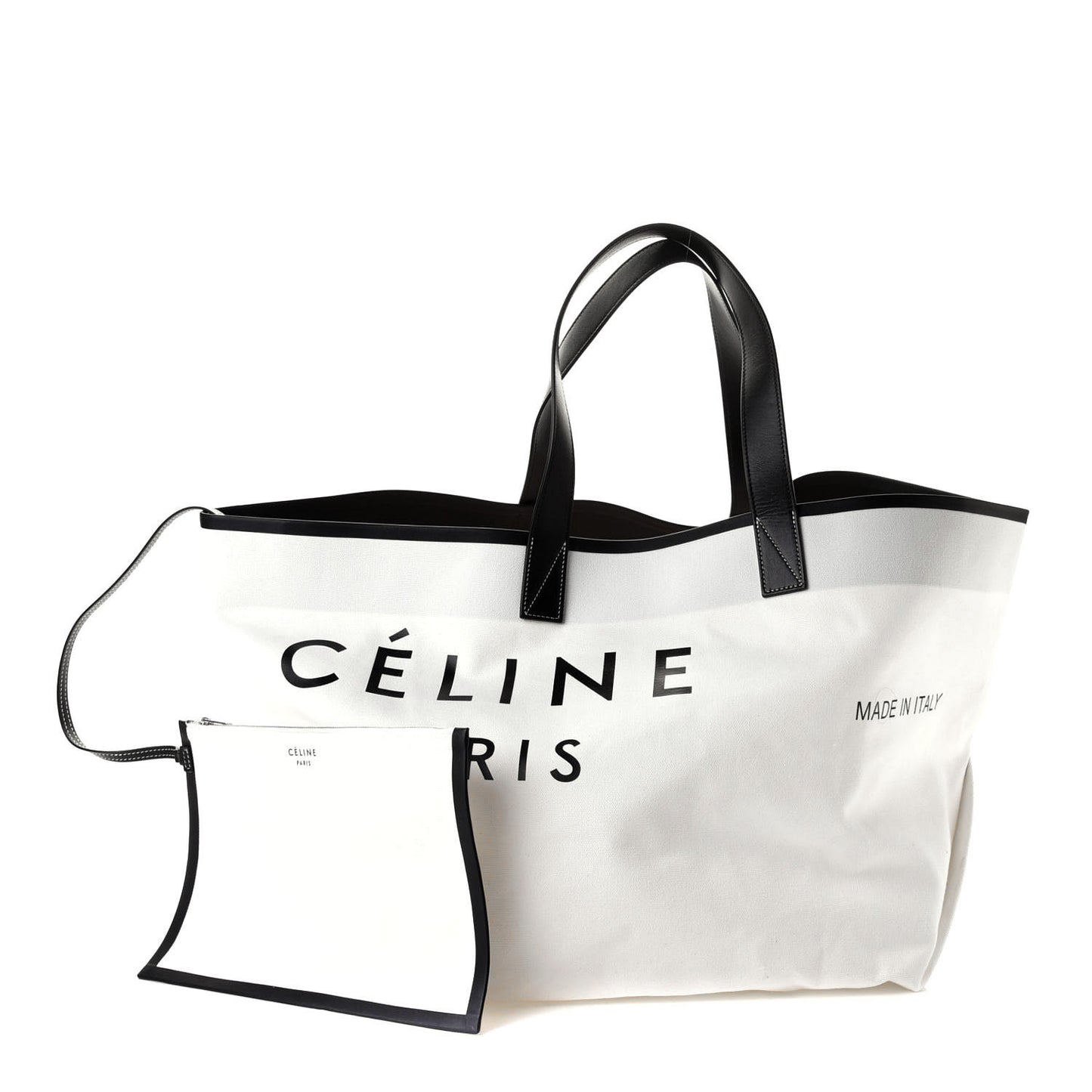 Textile Large Made In Tote White Black