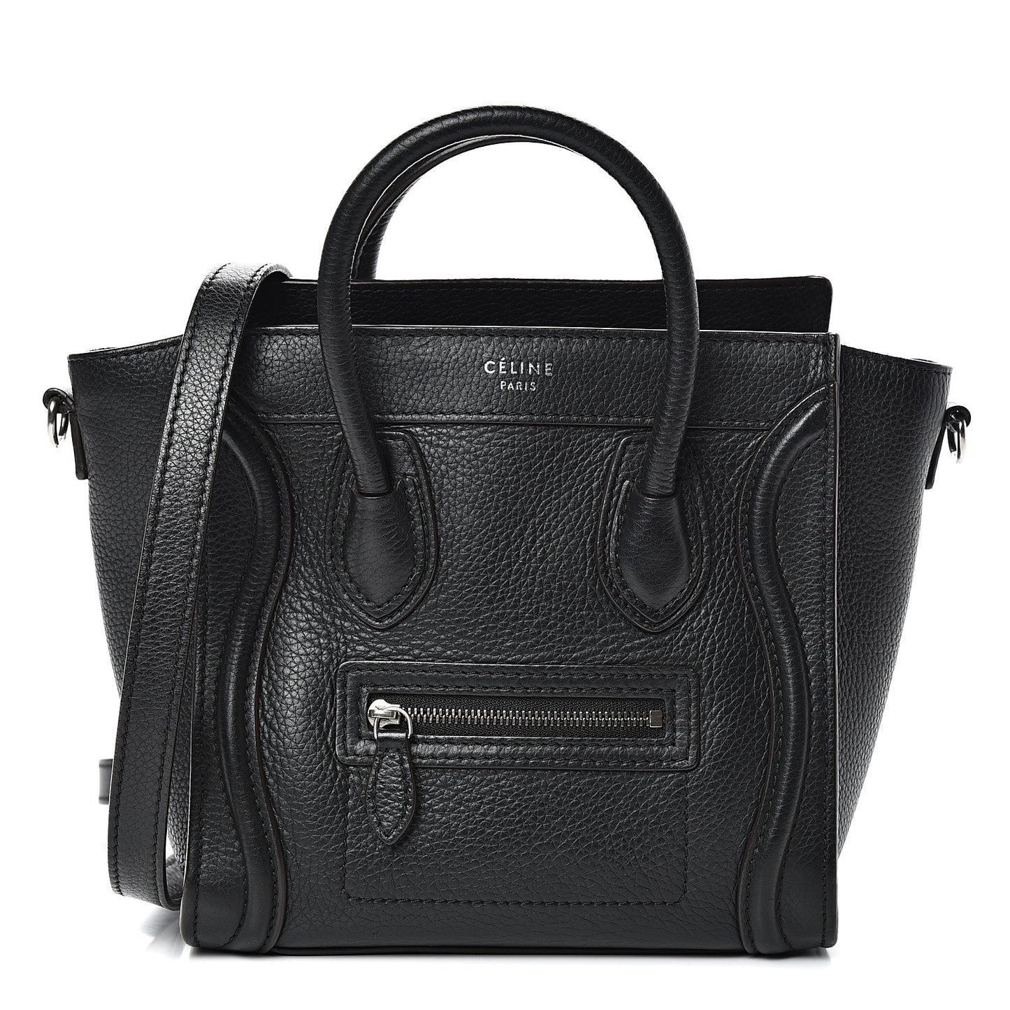Drummed Calfskin Nano Luggage Black