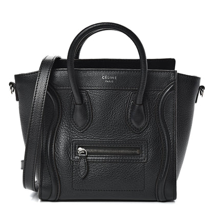 Celine Drummed Calfskin Nano Luggage Black 1 of 11