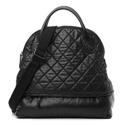 Chanel Coated Canvas Quilted Medium Garment Travel Bag Black 1 of 10