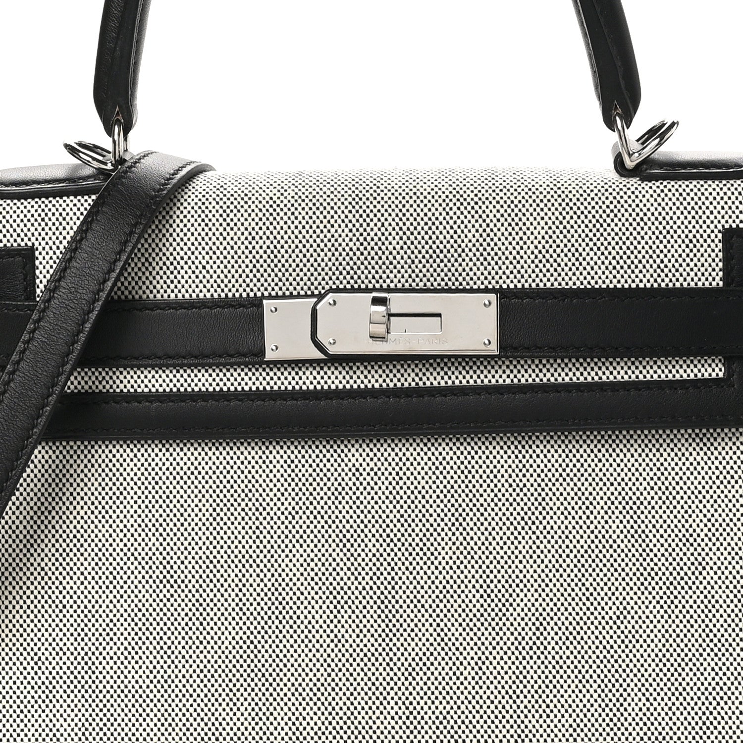 Hermes Toile Swift Kelly Sellier 28 Ecru Black 8 of 10