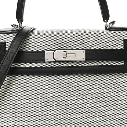 Hermes Toile Swift Kelly Sellier 28 Ecru Black 8 of 10