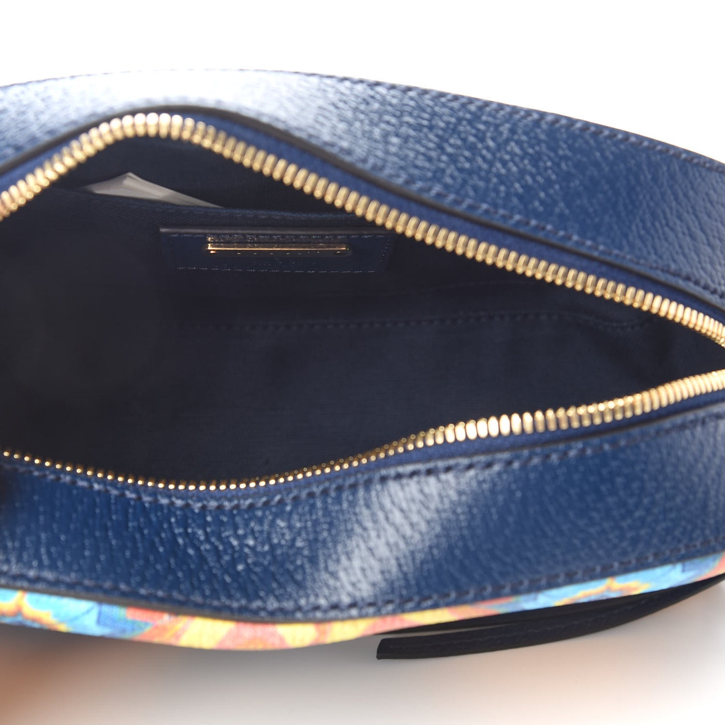 GG Supreme Kaleidoscope Calfskin Script Logo Gucci 100 Camera Bag Blue Orange Multicolor Blue Agata