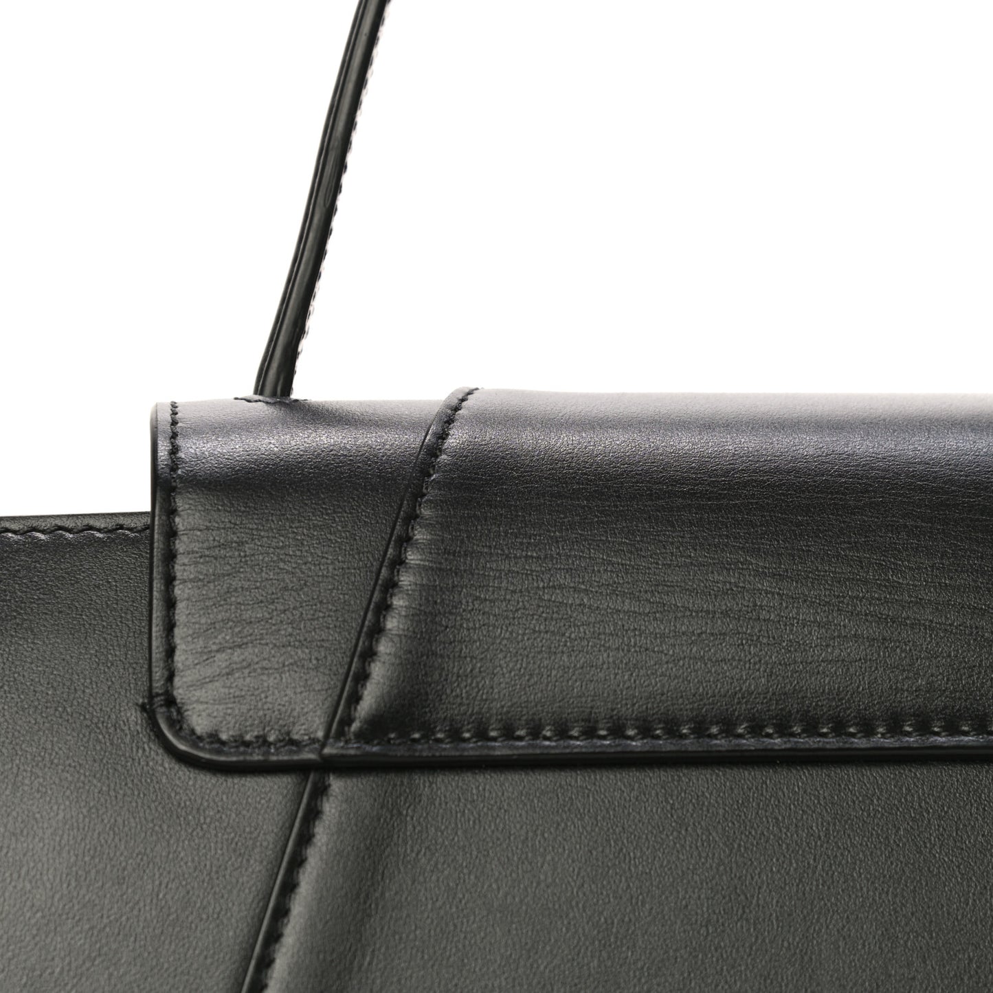 Vitello Barocco Virtus Small Top Handle Shoulder Bag Black