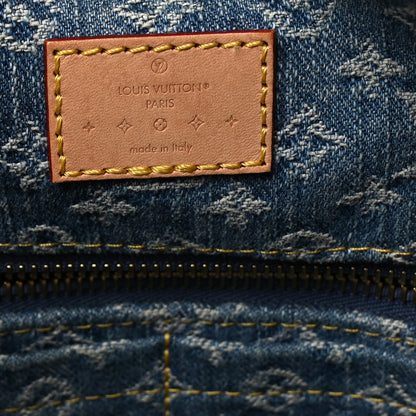 Louis Vuitton Monogram Denim CarryAll MM Blue 7 of 10