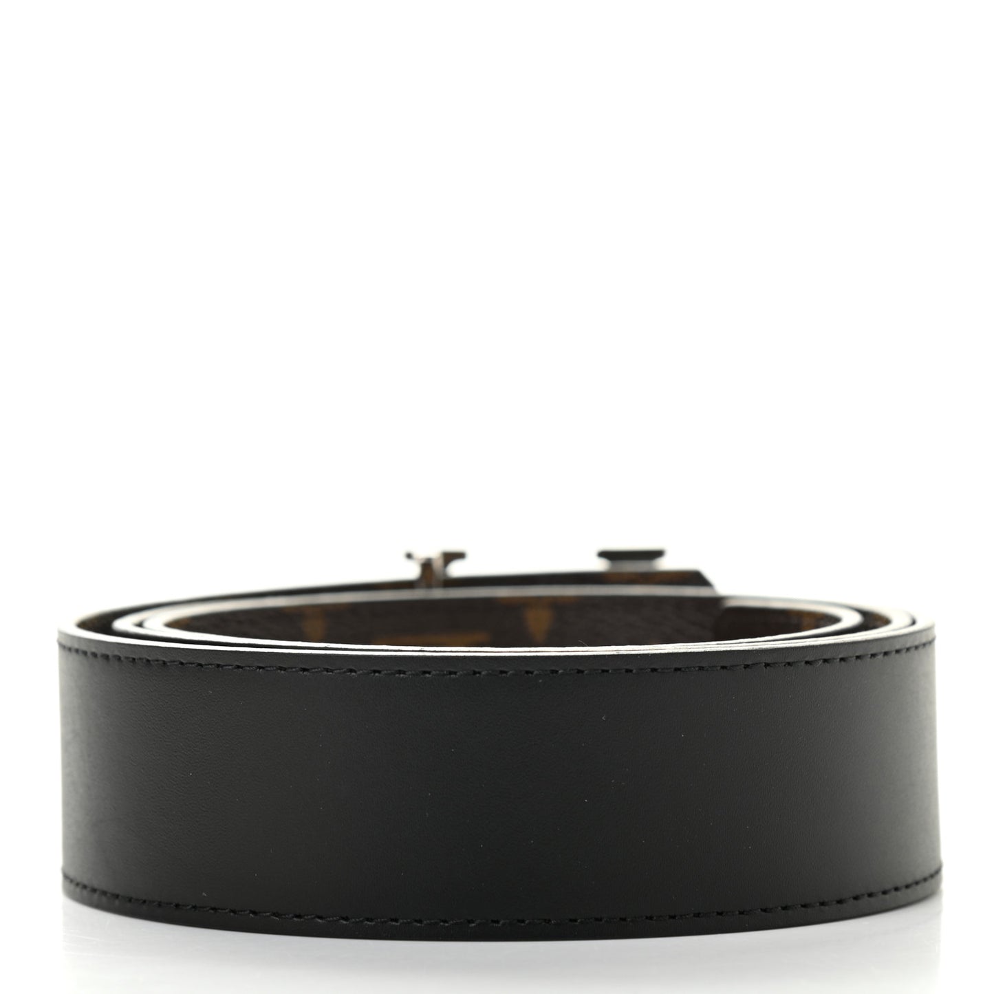 Calfskin Monogram 30mm LV Initiales Reversible Belt 95 38 Black