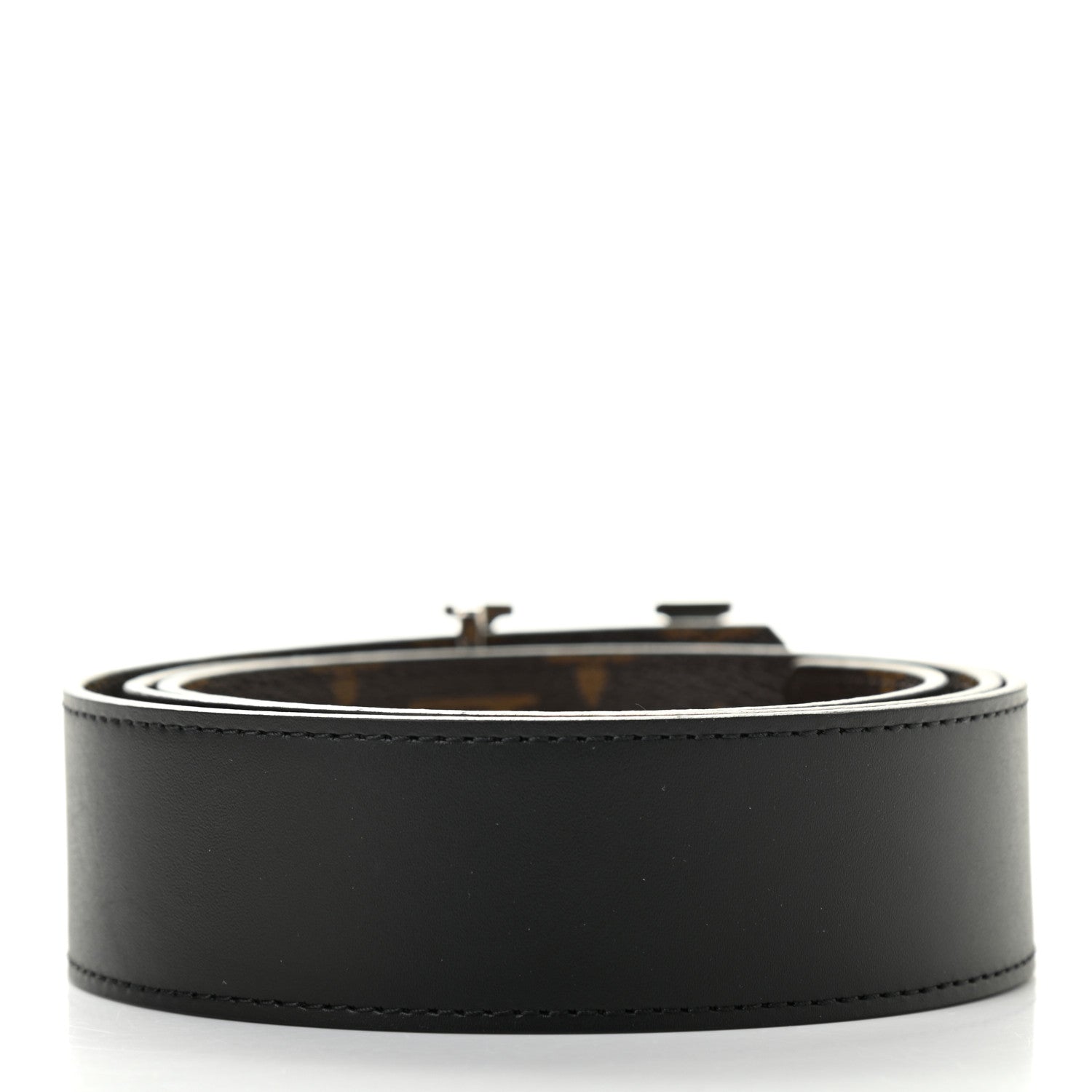 Louis Vuitton Calfskin Monogram 30mm LV Initiales Reversible Belt 95 38 Black 3 of 10