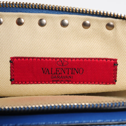 Valentino Garavani Vitello Rockstud Double Zip Compartment Crossbody Bag Light Sapphire 7 of 7