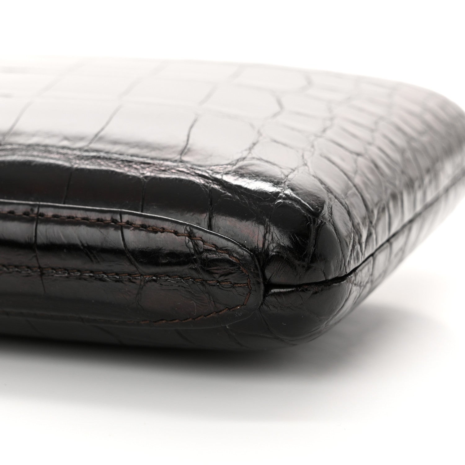 Chanel Alligator Chain Clutch Black 10 of 13