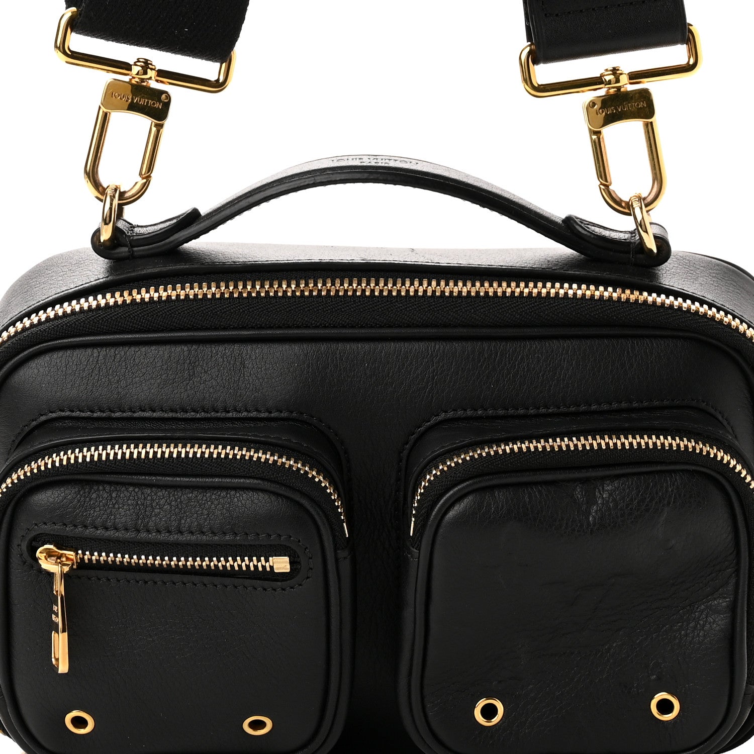 Louis Vuitton Calfskin Monogram Embossed Utility Bag Black 7 of 9